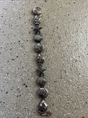 Nautical Charm Bracelet with Shells and Starfish